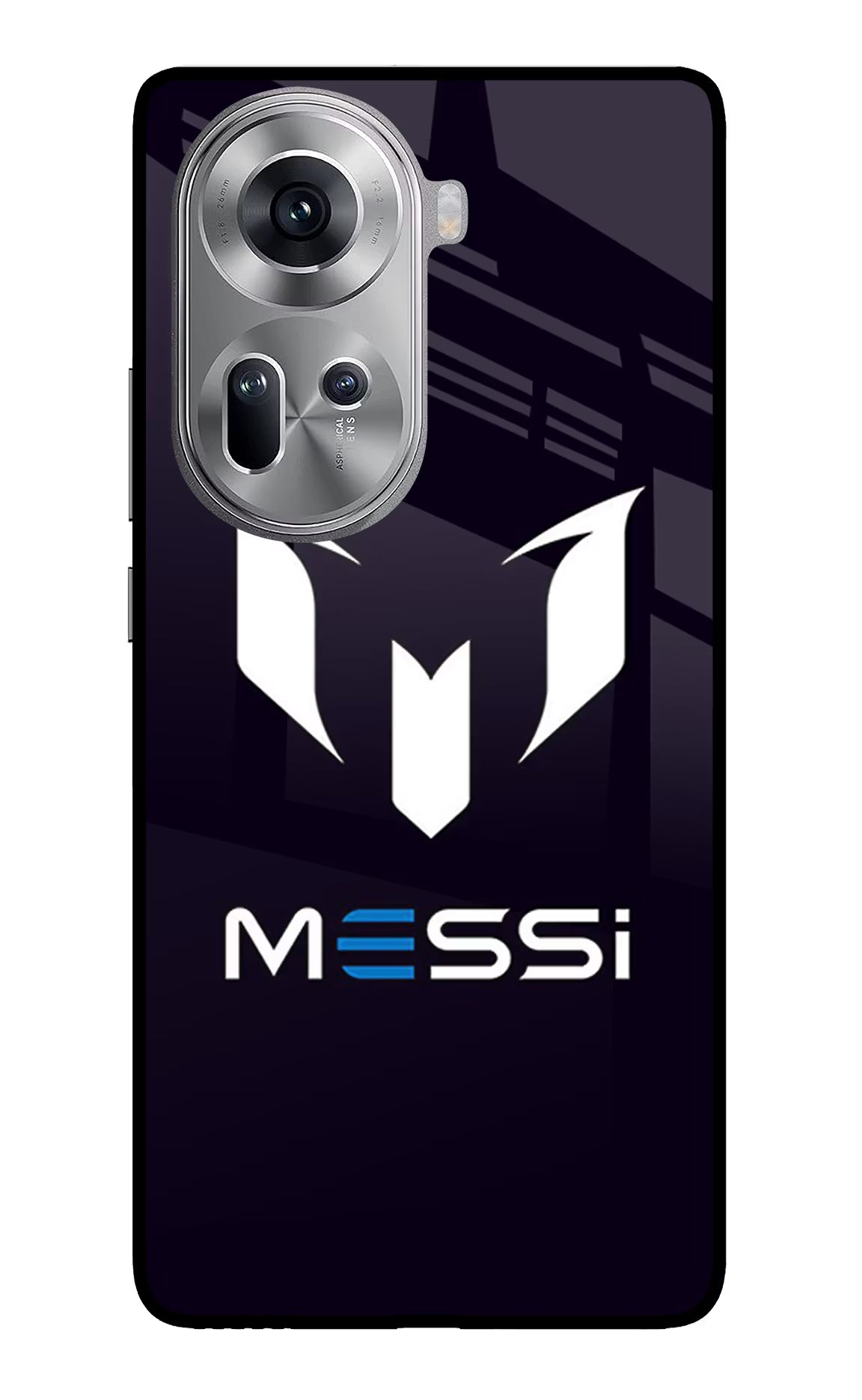 Messi Logo Oppo Reno11 Glass Case Back Cover by Casekaro