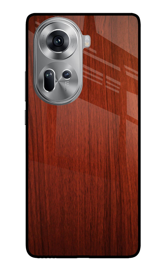 Wooden Plain Pattern Oppo Reno11 Glass Case