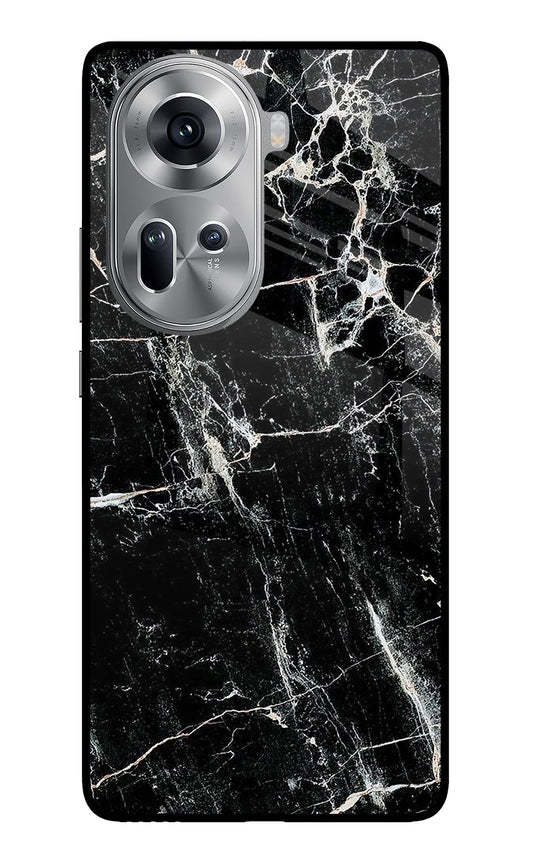 Black Marble Texture Oppo Reno11 Glass Case