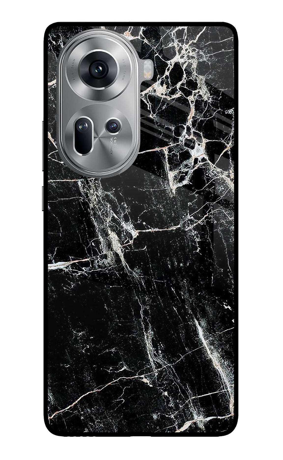 Black Marble Texture Oppo Reno11 Back Cover