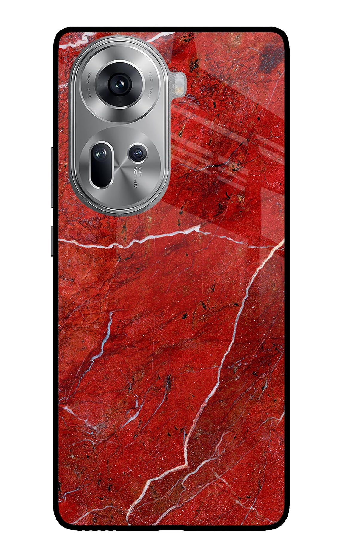 Red Marble Design Oppo Reno11 Back Cover