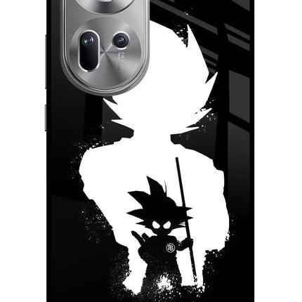 Goku Shadow Oppo Reno11 Glass Case Back Cover by Casekaro