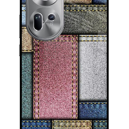 Multicolor Jeans Oppo Reno11 Glass Case Back Cover by Casekaro