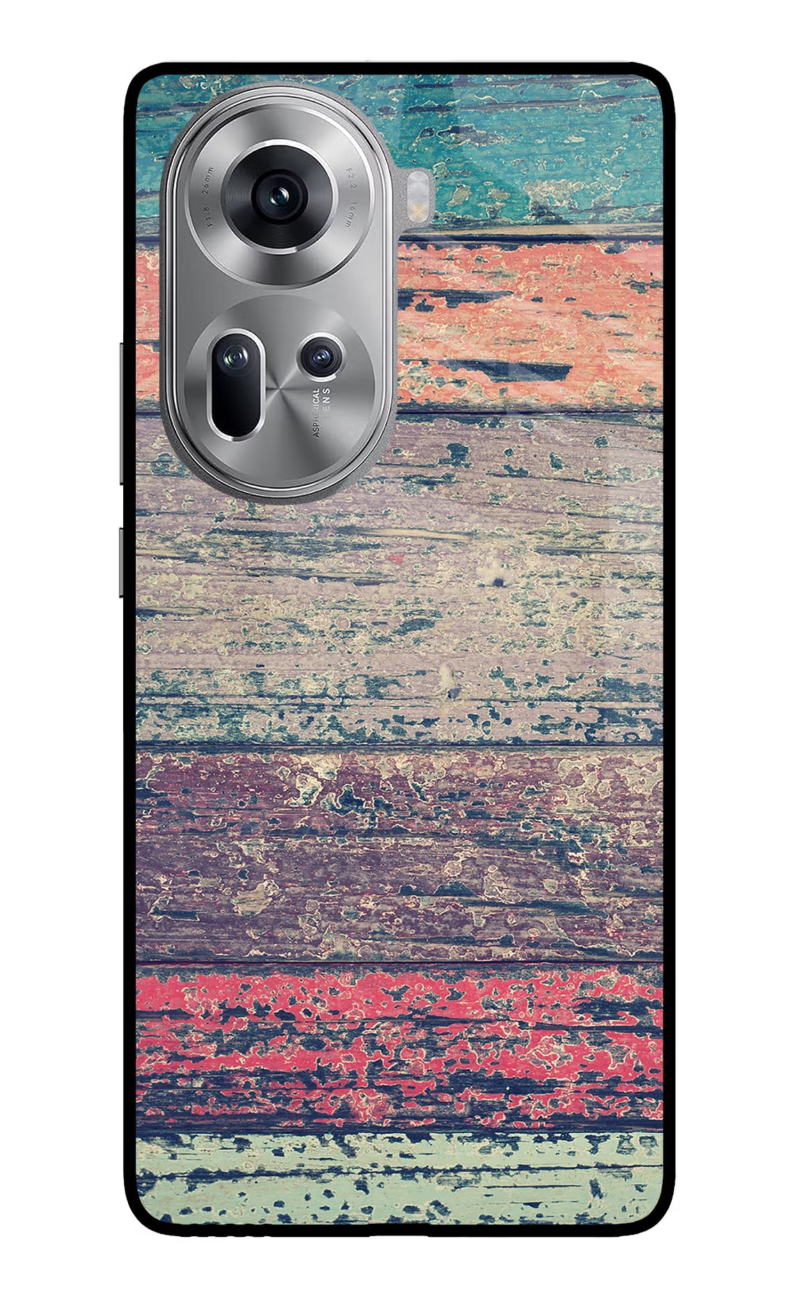 Colourful Wall Oppo Reno11 Glass Case Back Cover by Casekaro