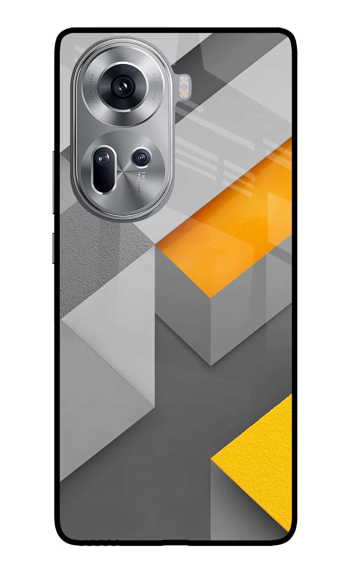 Abstract Oppo Reno11 Glass Case Back Cover by Casekaro