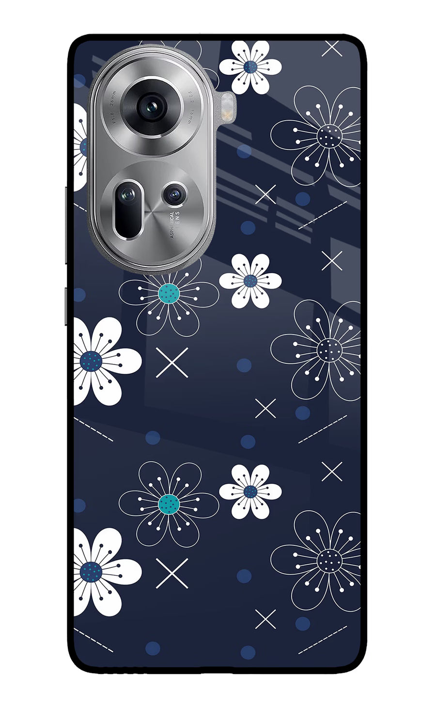 Flowers Oppo Reno11 Back Cover, Glass case