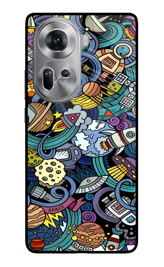 Space Abstract Oppo Reno11 Glass Case