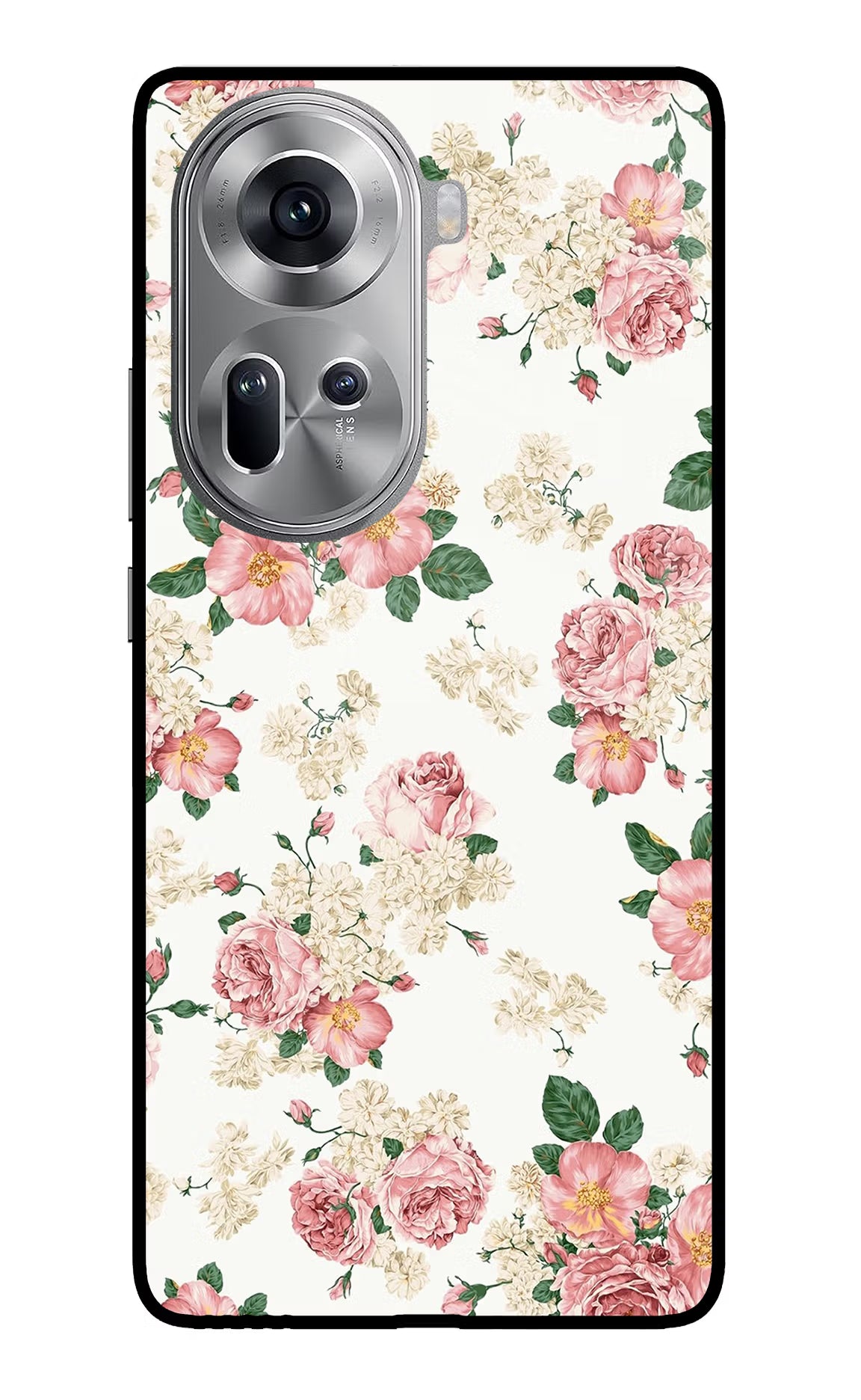 Flowers Oppo Reno11 Glass Case Back Cover by Casekaro