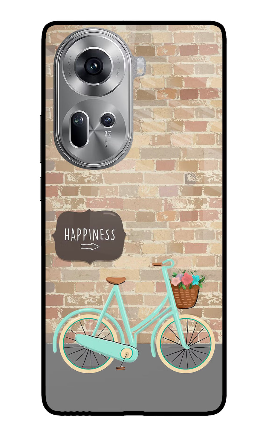 Happiness Artwork Oppo Reno11 Back Cover, Glass case