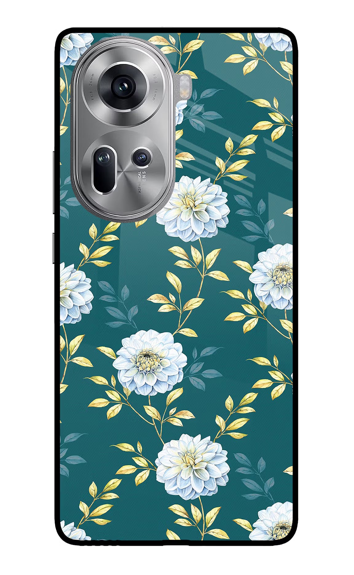 Flowers Oppo Reno11 Glass Case Back Cover by Casekaro