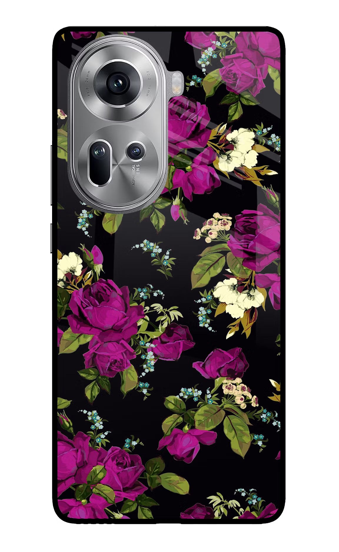 Flowers Oppo Reno11 Glass Case Back Cover by Casekaro