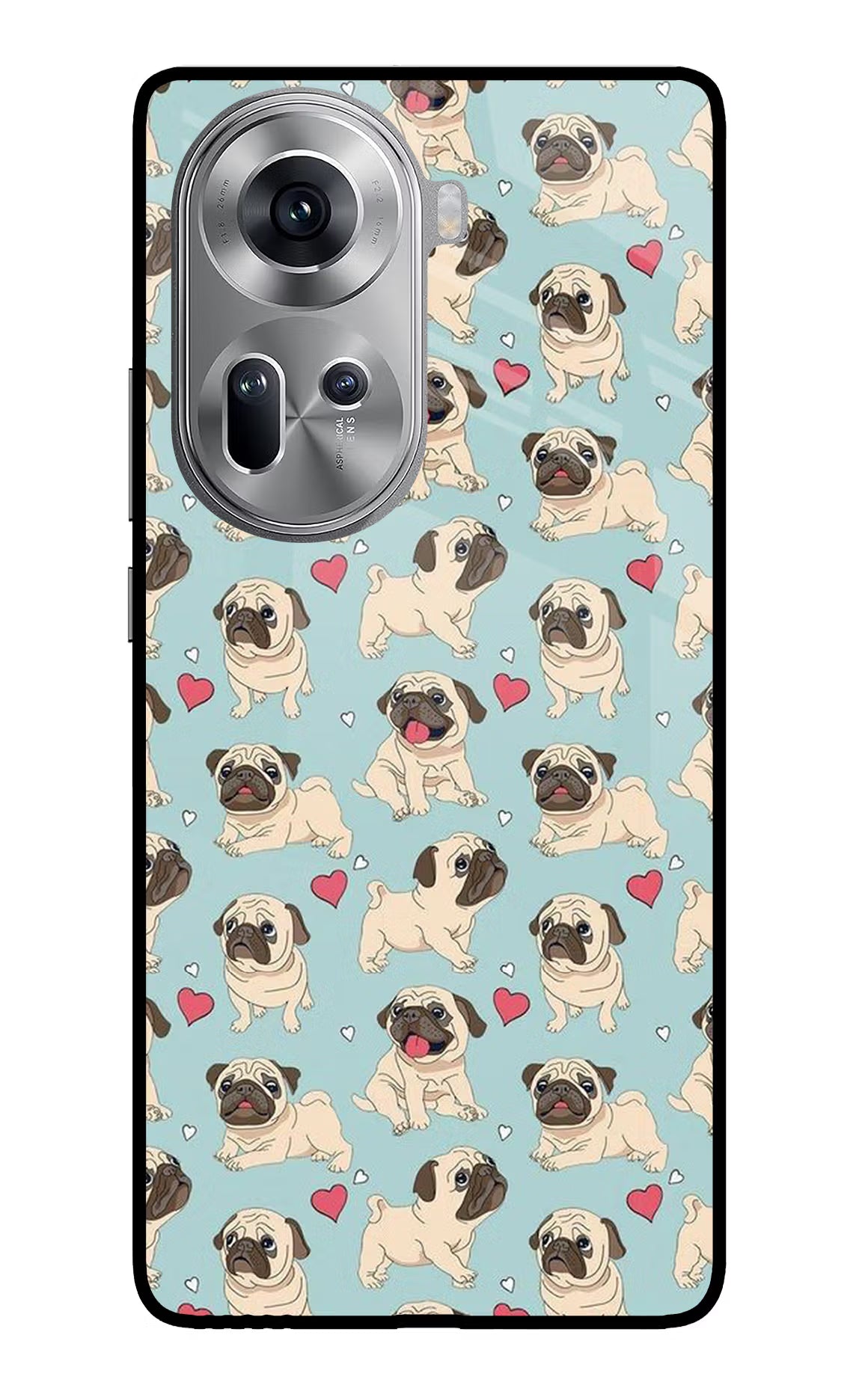 Pug Dog Oppo Reno11 Glass Case