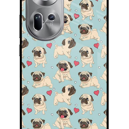 Pug Dog Oppo Reno11 Glass Case Back Cover by Casekaro