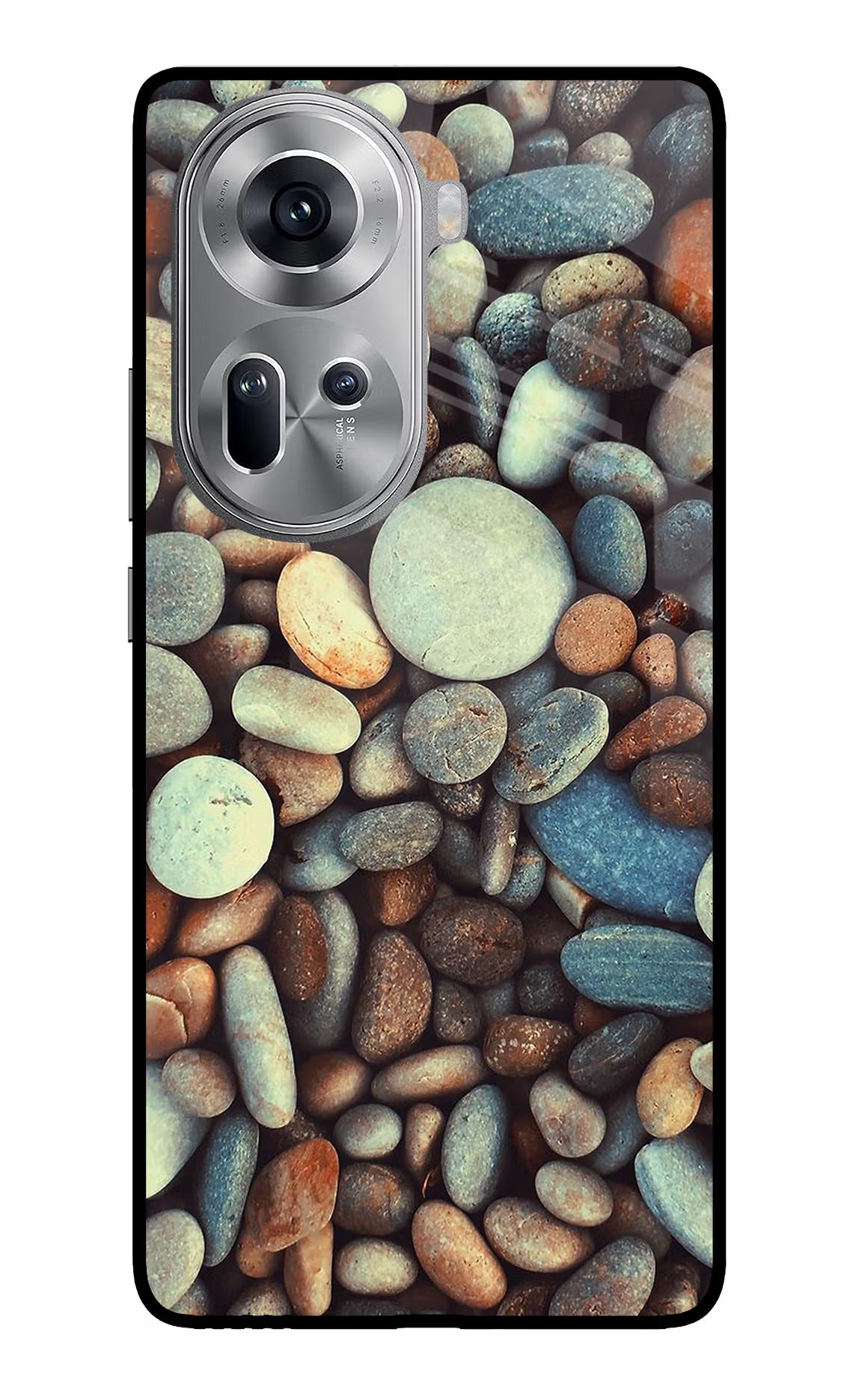 Pebble Oppo Reno11 Glass Case Back Cover by Casekaro