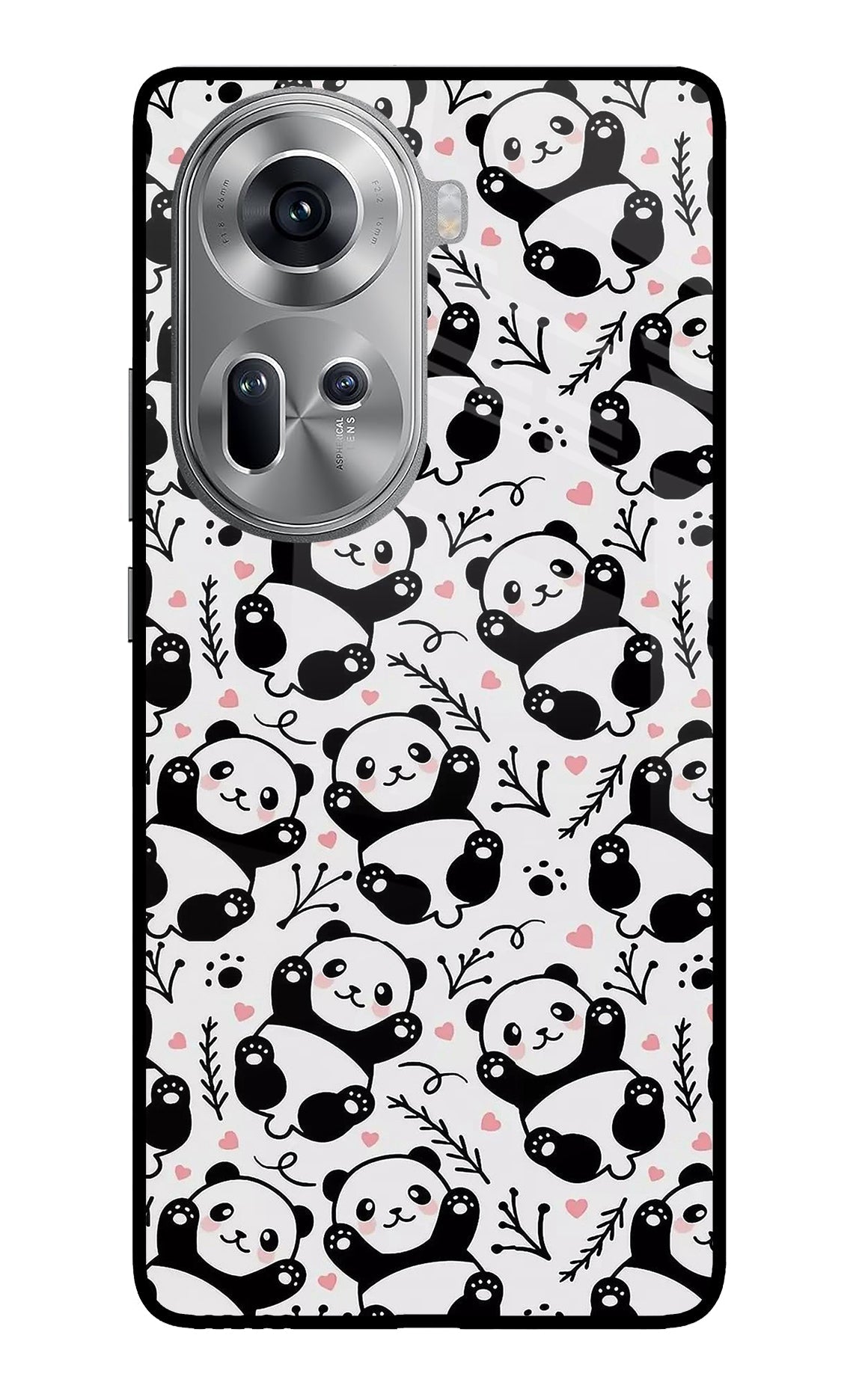 Cute Panda Oppo Reno11 Glass Case