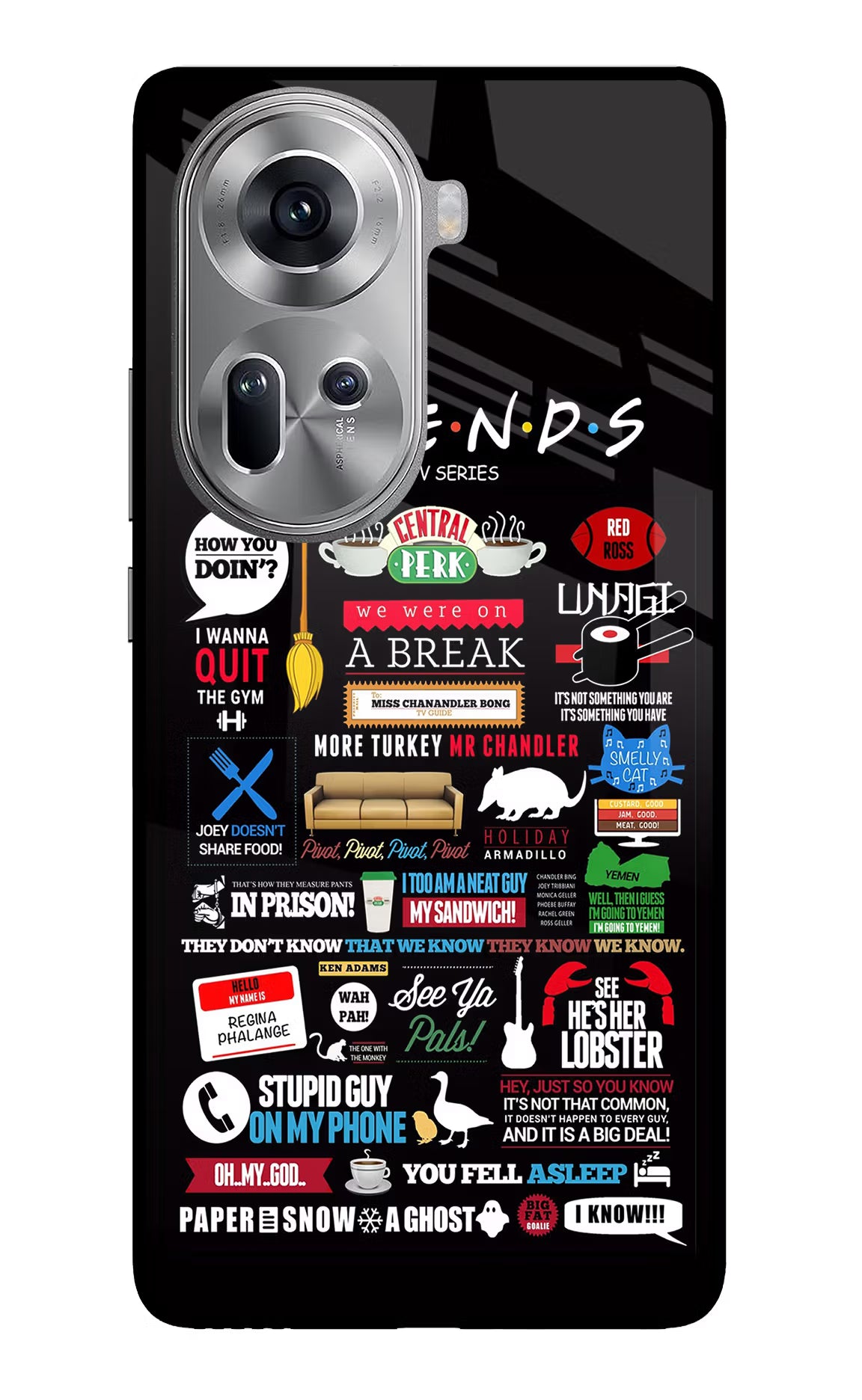 FRIENDS Oppo Reno11 Glass Case Back Cover by Casekaro