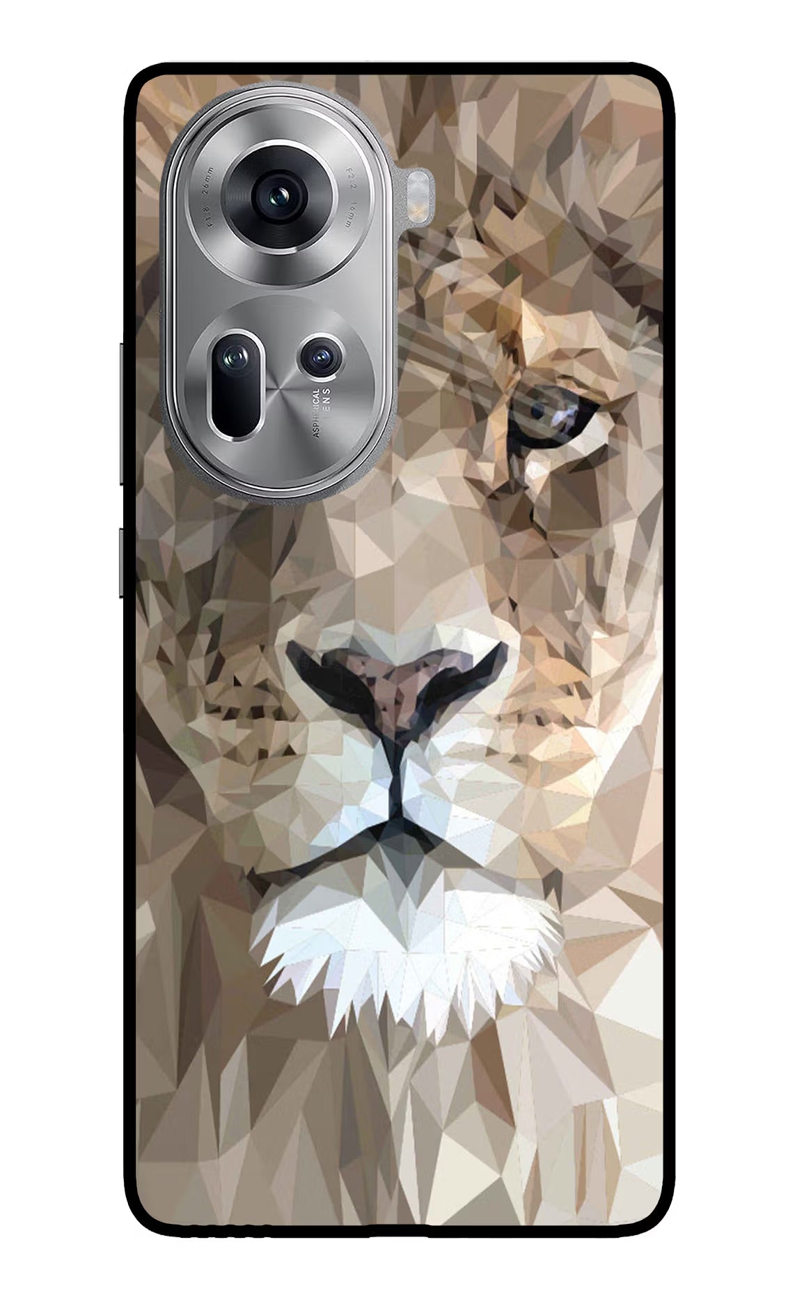 Lion Art Oppo Reno11 Glass Case Back Cover by Casekaro