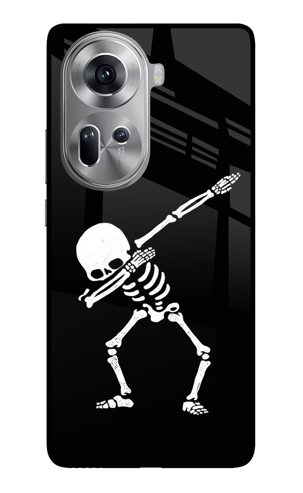 Dabbing Skeleton Art Oppo Reno11 Glass Case