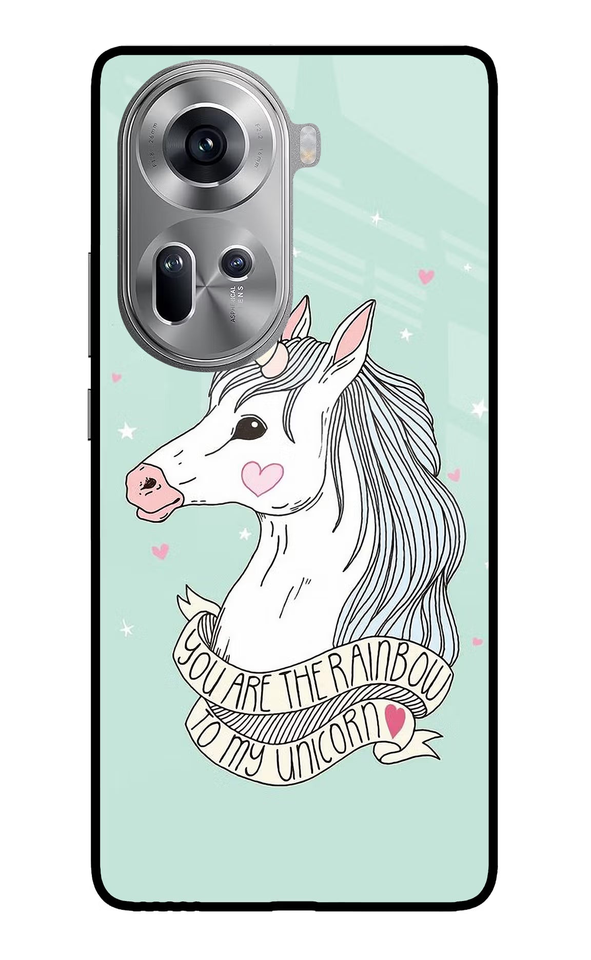 Unicorn Wallpaper Oppo Reno11 Glass Case Back Cover by Casekaro