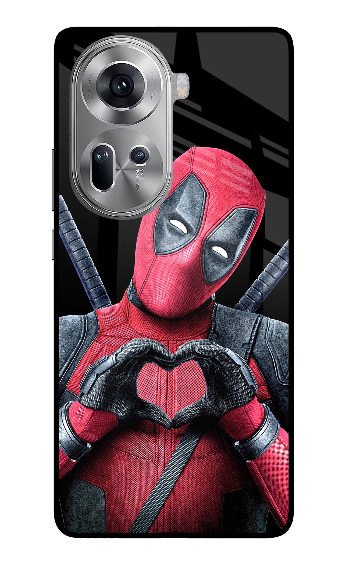 Deadpool Oppo Reno11 Glass Case Back Cover by Casekaro