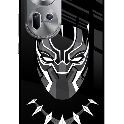 Black Panther Oppo Reno11 Glass Case Back Cover by Casekaro
