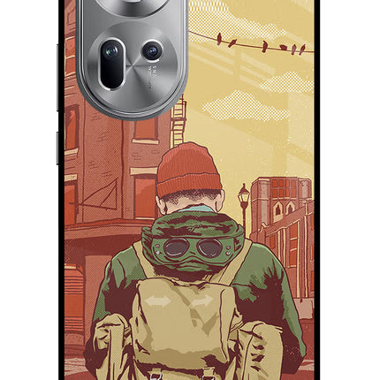 Adventurous Oppo Reno11 Glass Case Back Cover by Casekaro