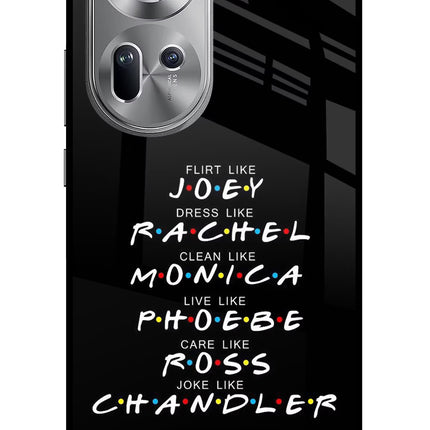FRIENDS Character Oppo Reno11 Glass Case Back Cover by Casekaro