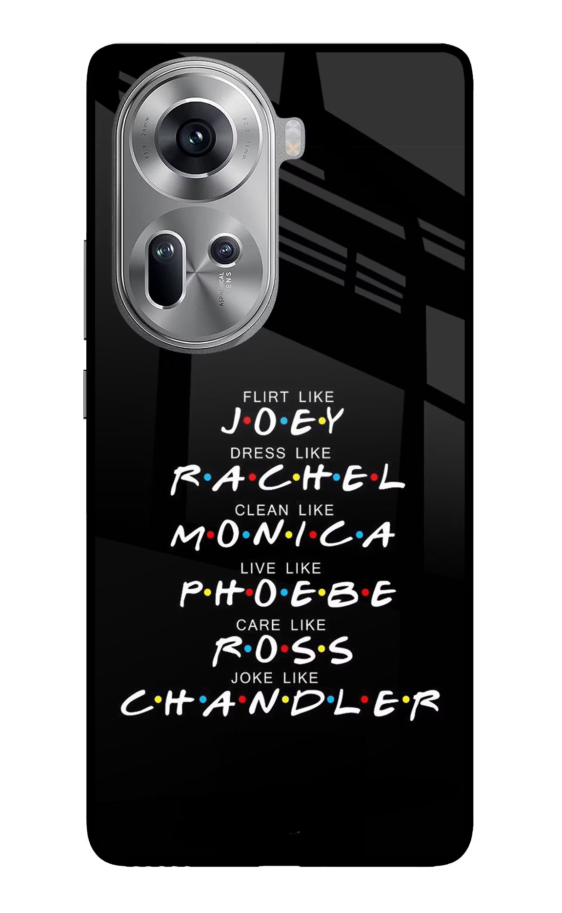 FRIENDS Character Oppo Reno11 Glass Case Back Cover by Casekaro