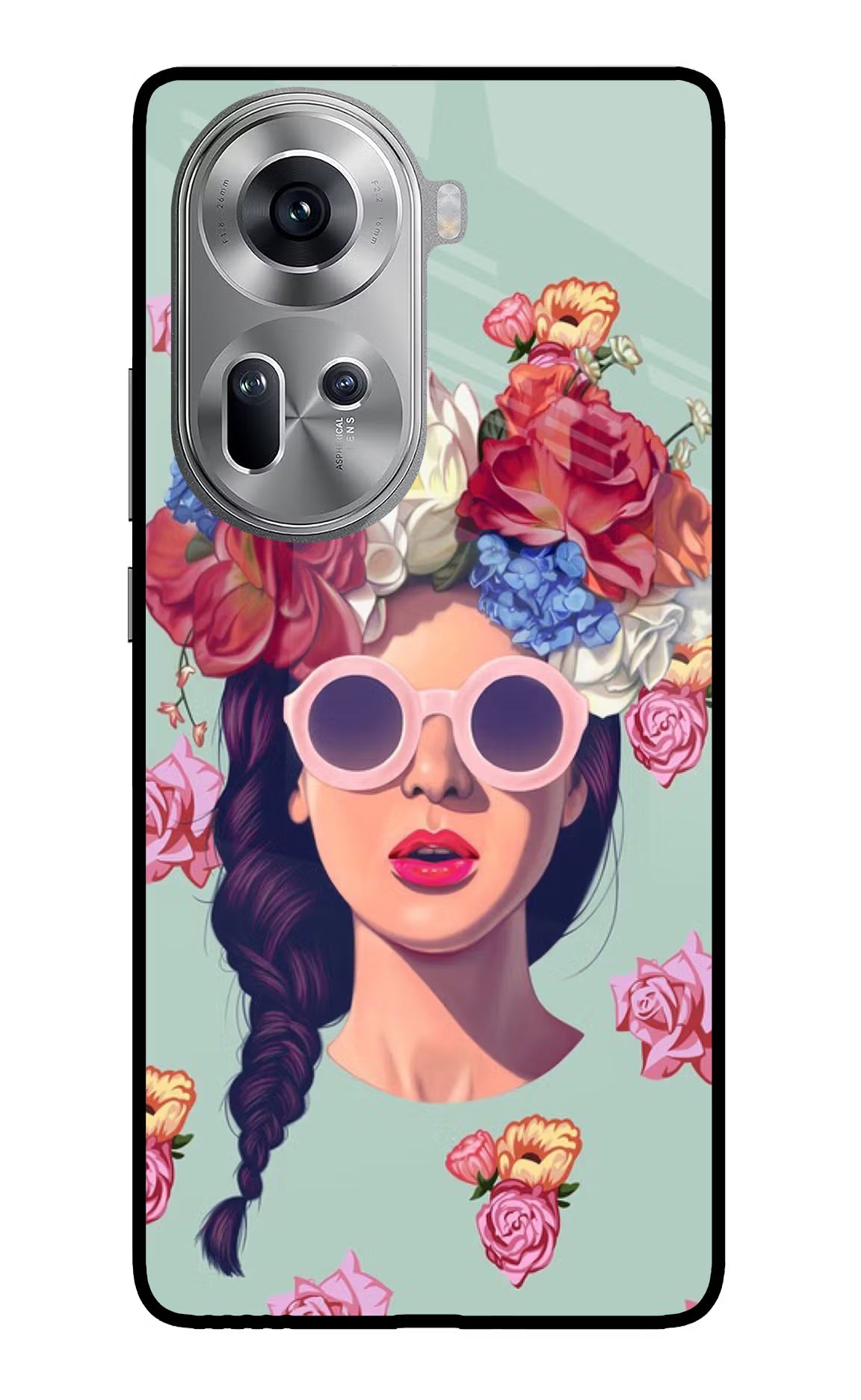 Pretty Girl Oppo Reno11 Glass Case Back Cover by Casekaro