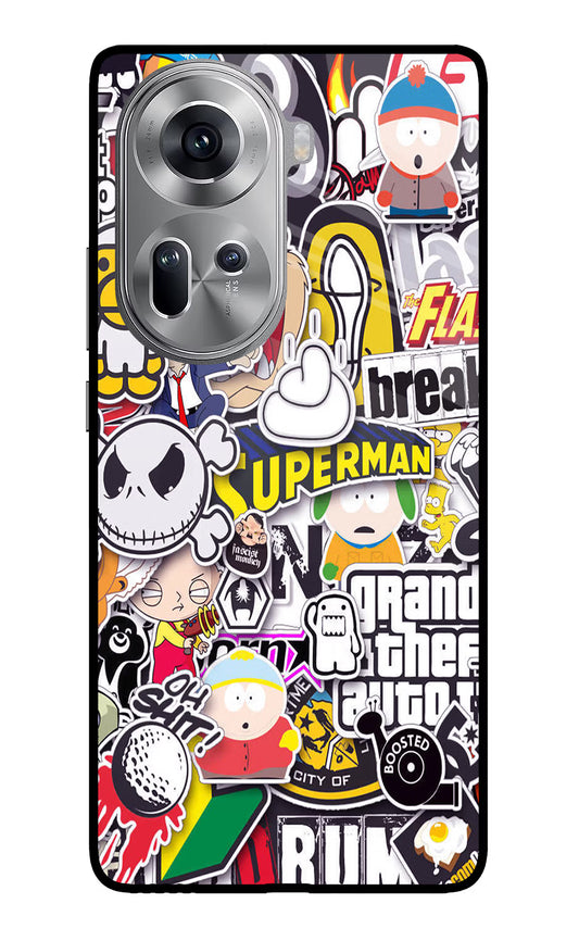Sticker Bomb Oppo Reno11 Glass Case