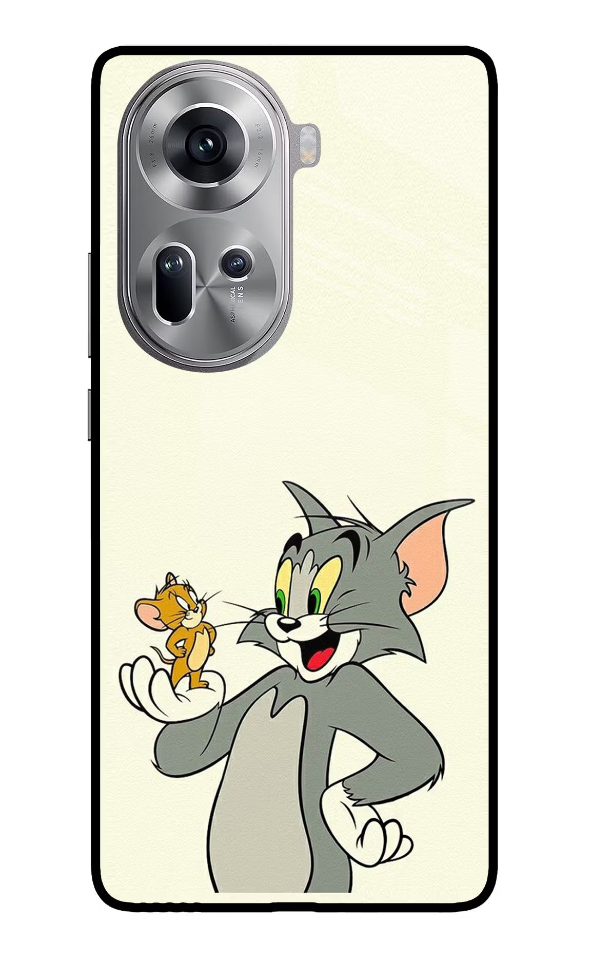 Tom & Jerry Oppo Reno11 Glass Case Back Cover by Casekaro