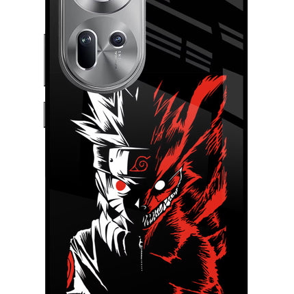 Naruto Two Face Oppo Reno11 Glass Case Back Cover by Casekaro