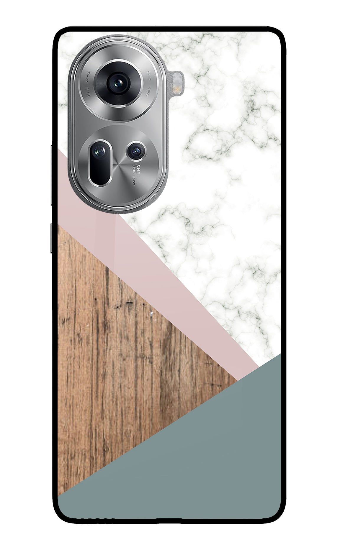 Marble wood Abstract Oppo Reno11 Glass Case