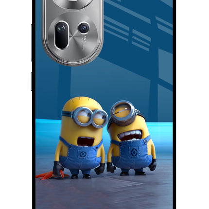 Minion Laughing Oppo Reno11 Glass Case Back Cover by Casekaro