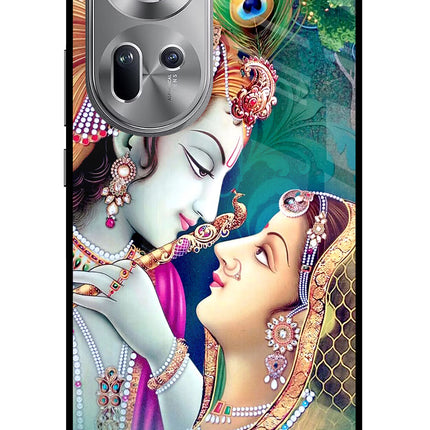 Lord Radha Krishna Oppo Reno11 Glass Case Back Cover by Casekaro
