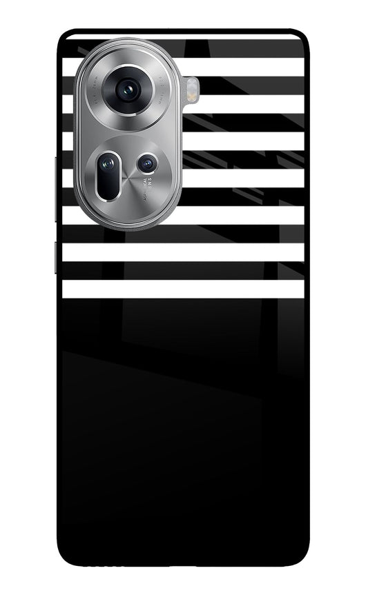 Black and White Print Oppo Reno11 Glass Case