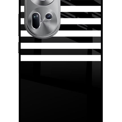 Black and White Print Oppo Reno11 Glass Case