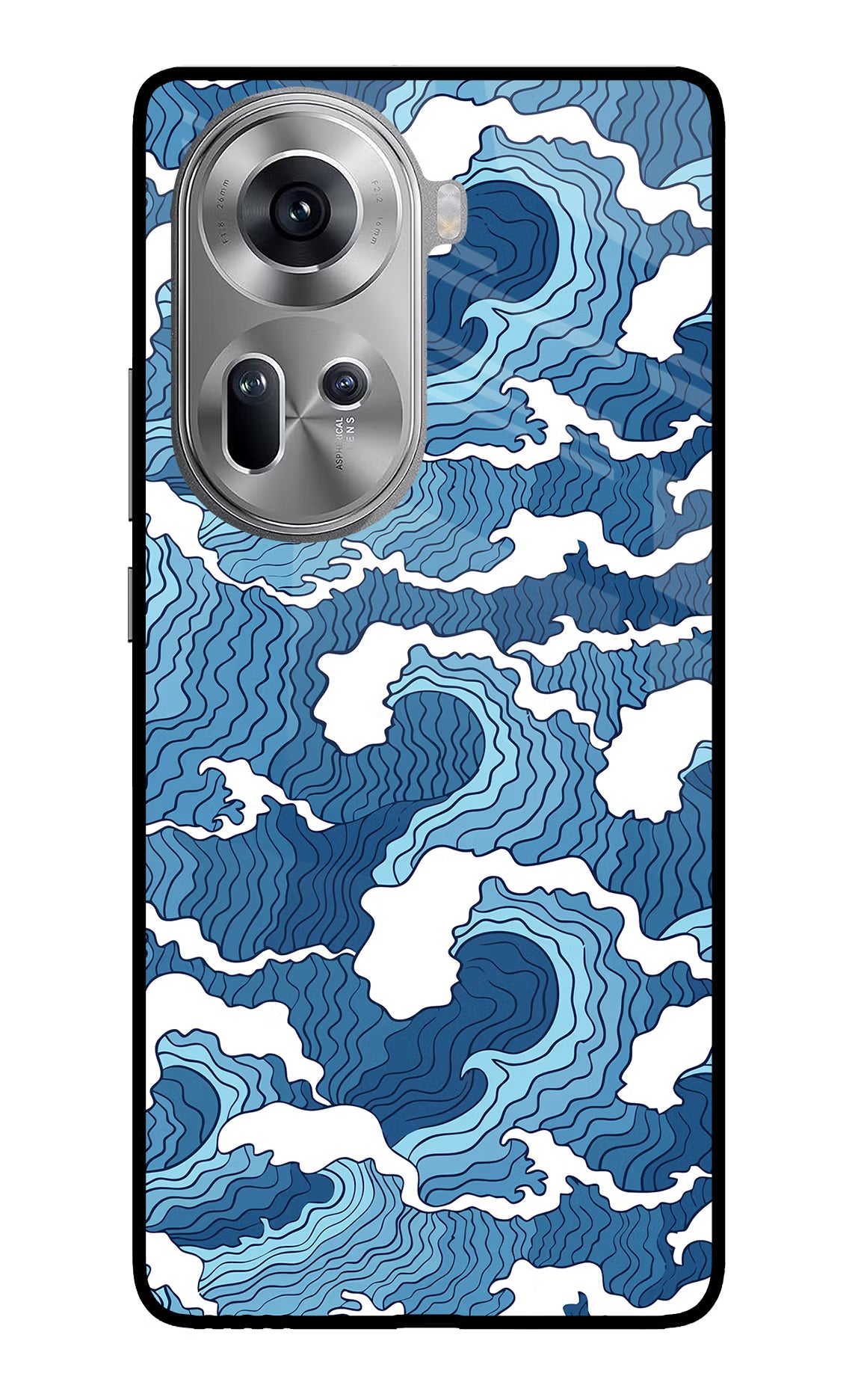Blue Waves Oppo Reno11 Glass Case