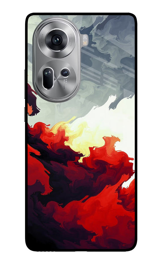 Fire Cloud Oppo Reno11 Glass Case