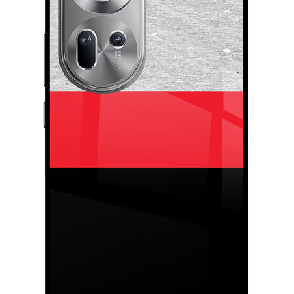 Tri Color Pattern Oppo Reno11 Glass Case Back Cover by Casekaro