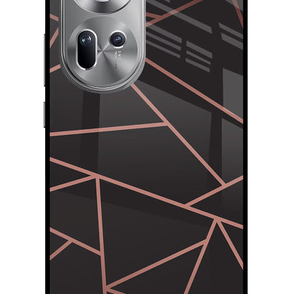 Geometric Pattern Oppo Reno11 Glass Case Back Cover by Casekaro