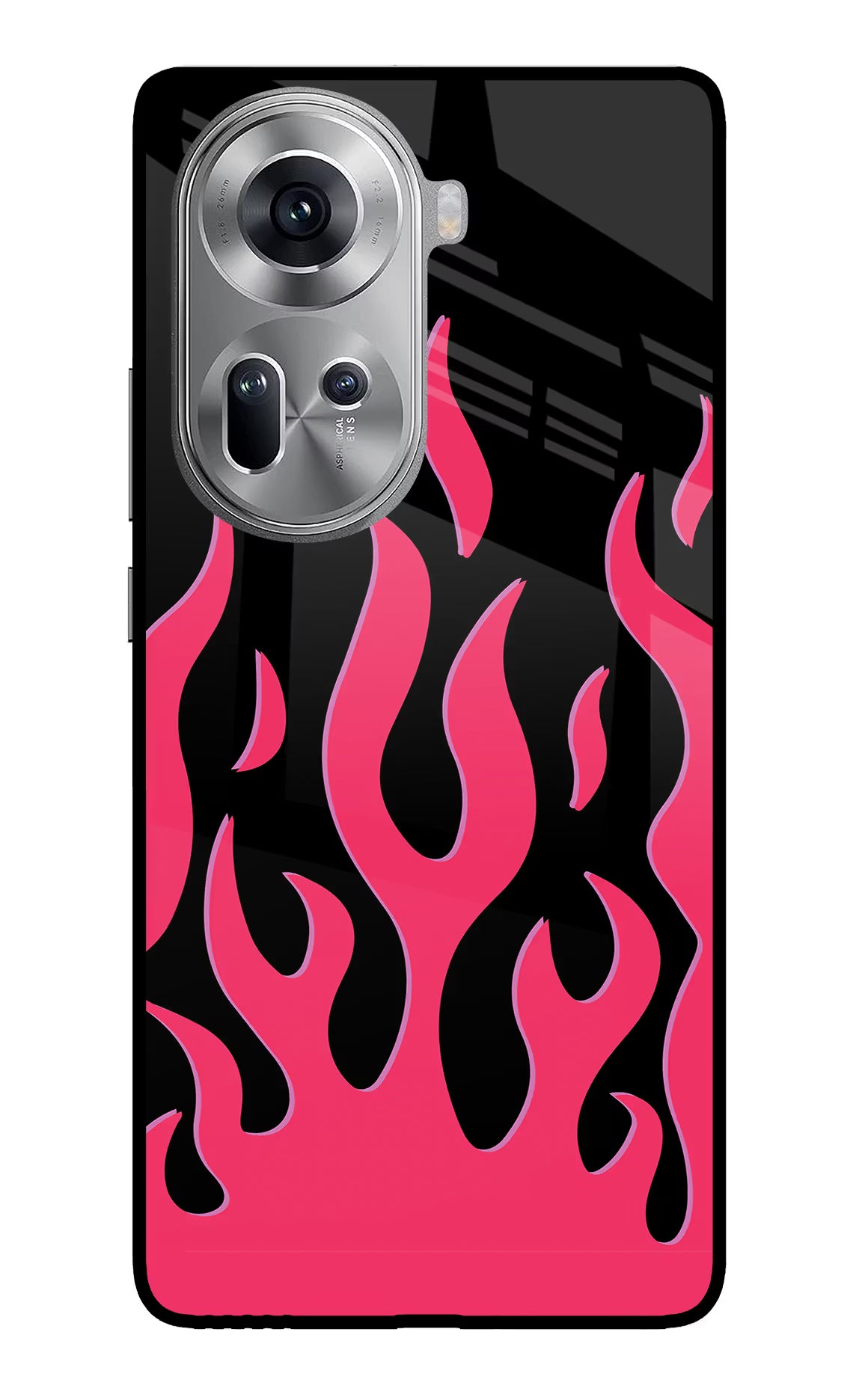 Fire Flames Oppo Reno11 Glass Case