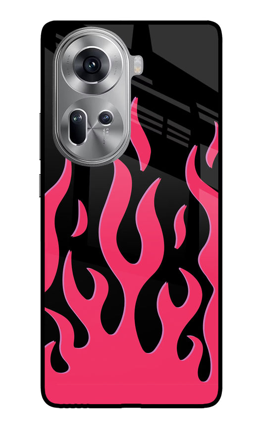 Fire Flames Oppo Reno11 Glass Case