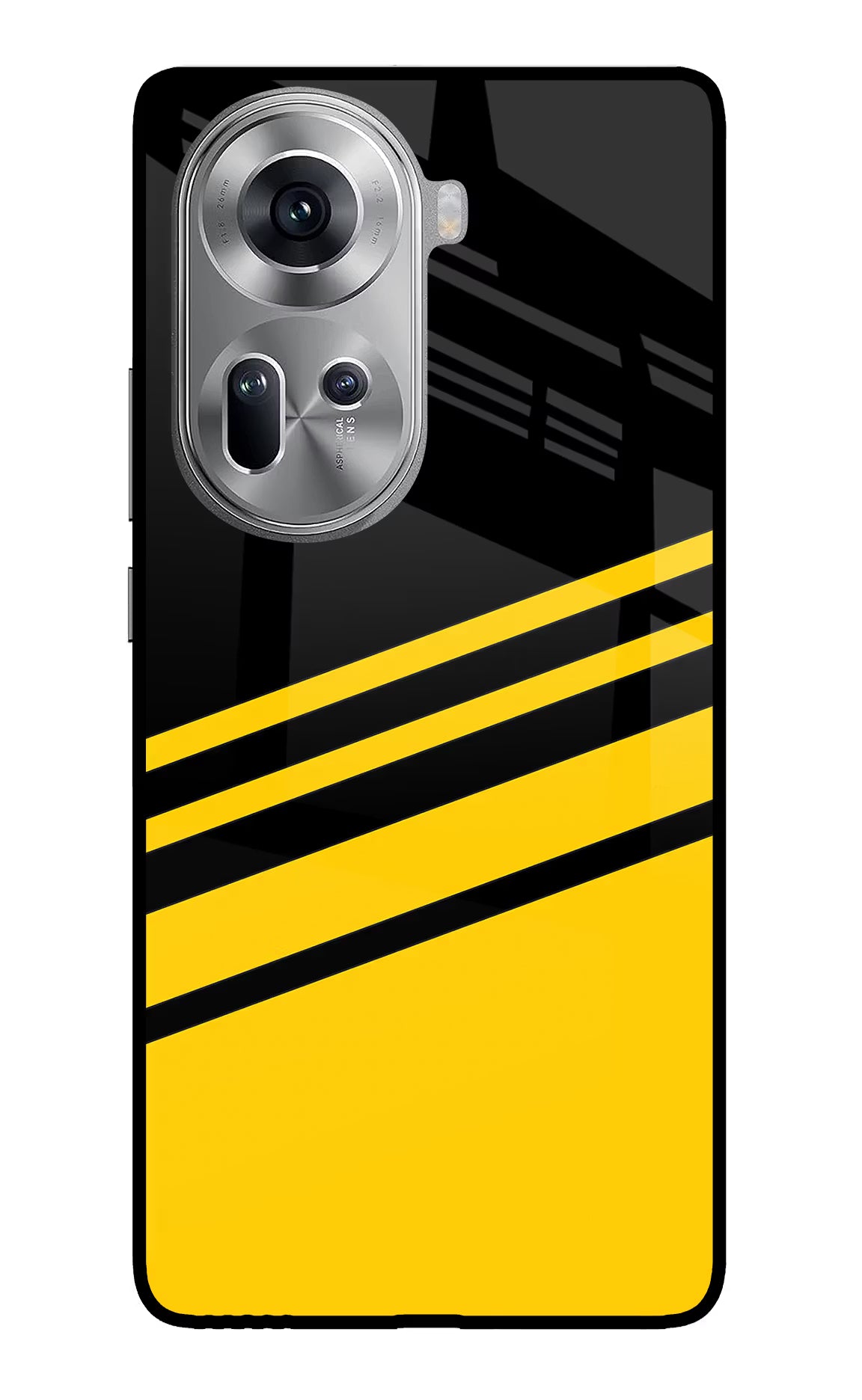 Yellow Shades Oppo Reno11 Glass Case Back Cover by Casekaro