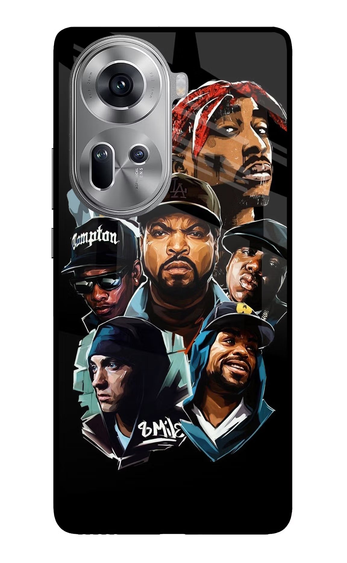 Rappers Oppo Reno11 Glass Case Back Cover by Casekaro