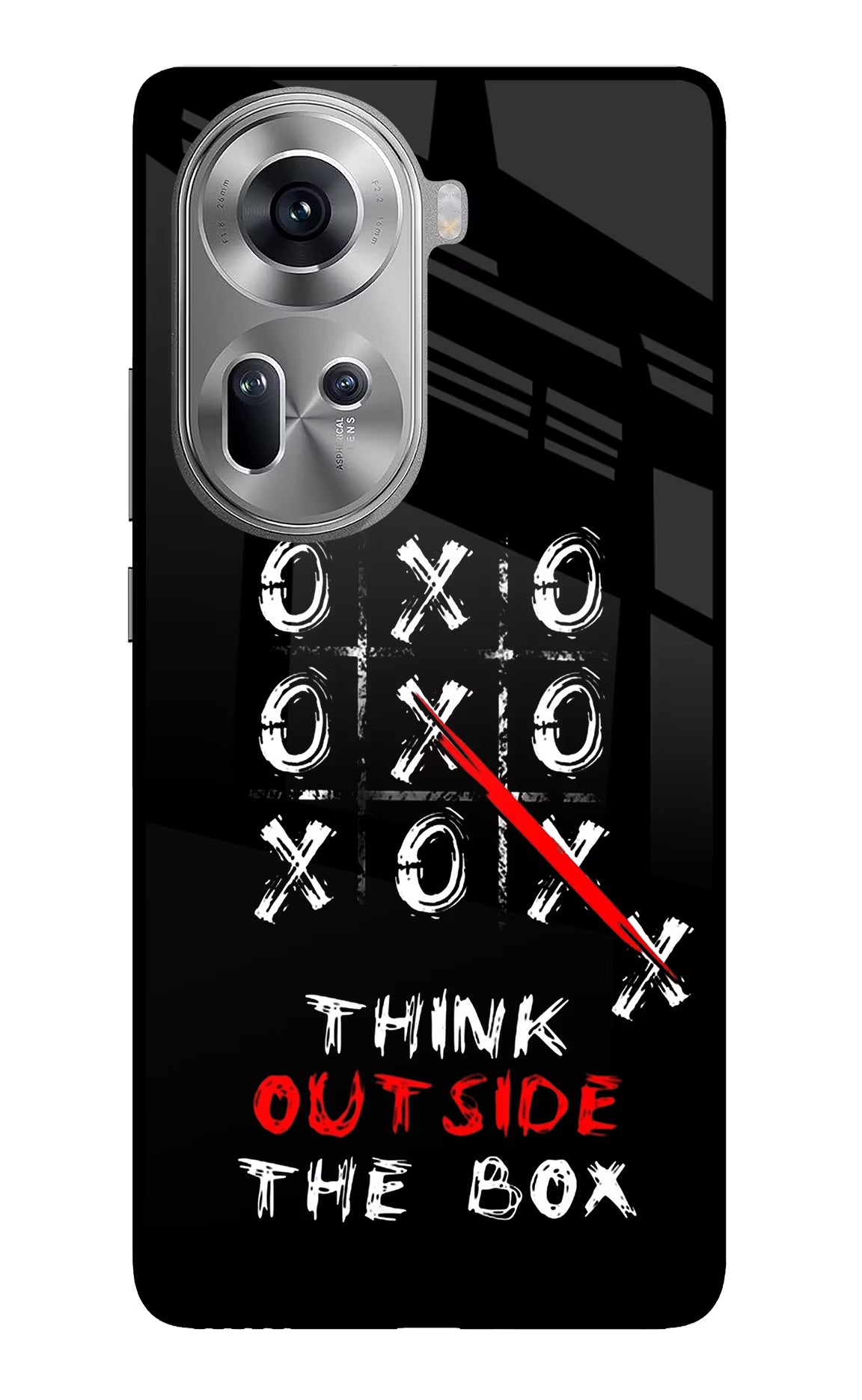 Think out of the BOX Oppo Reno11 Glass Case Back Cover by Casekaro