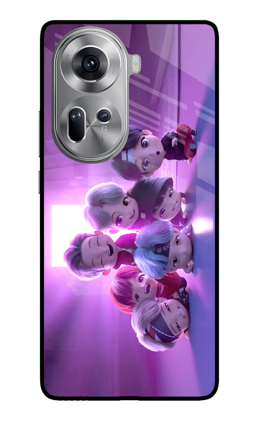 BTS Chibi Oppo Reno11 Glass Case