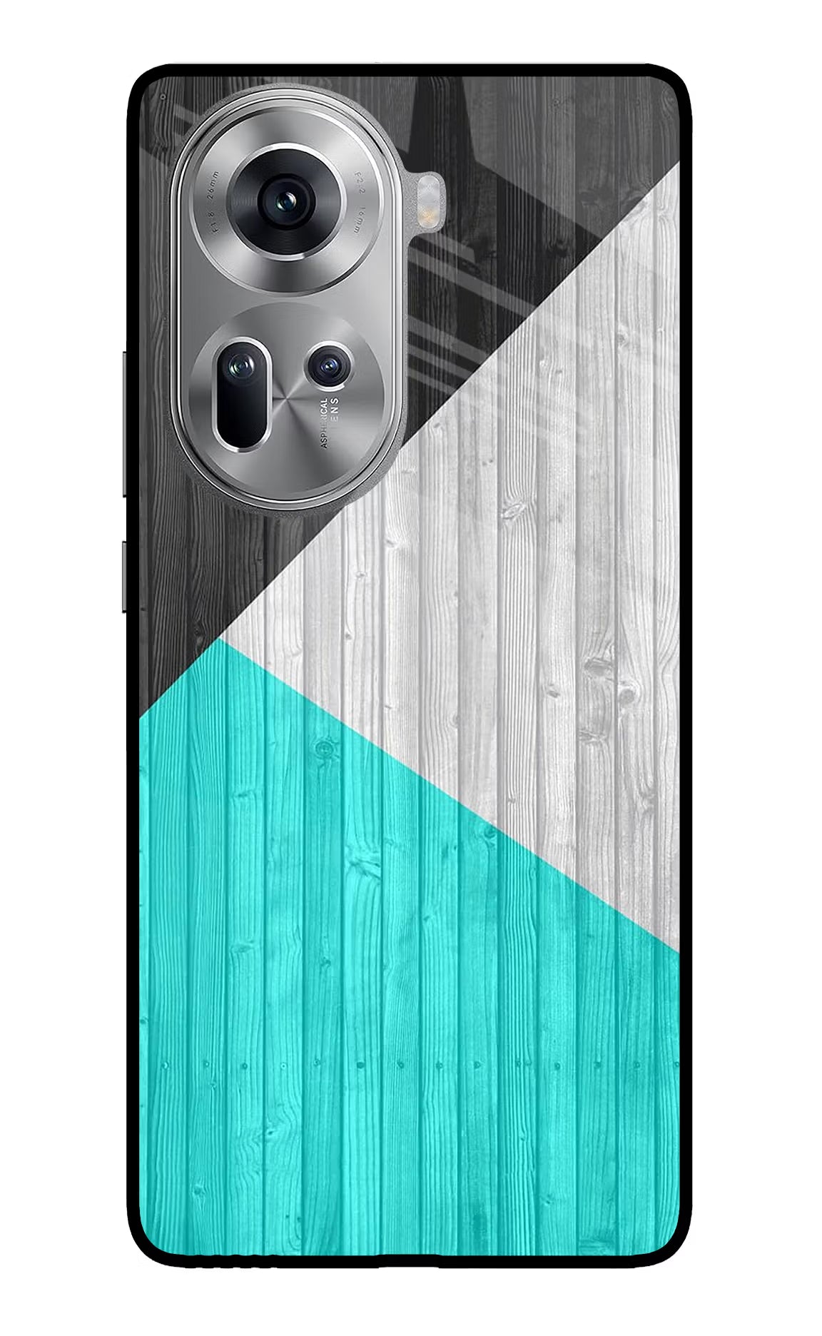 Wooden Abstract Oppo Reno11 Glass Case