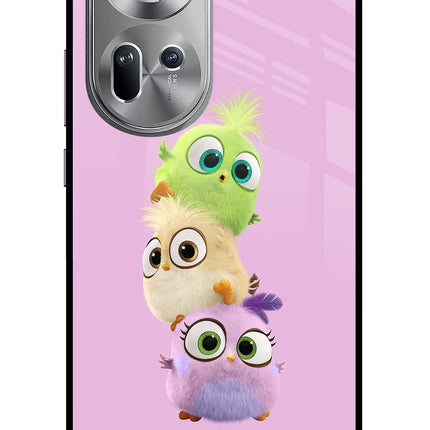 Cute Little Birds Oppo Reno11 Glass Case Back Cover by Casekaro