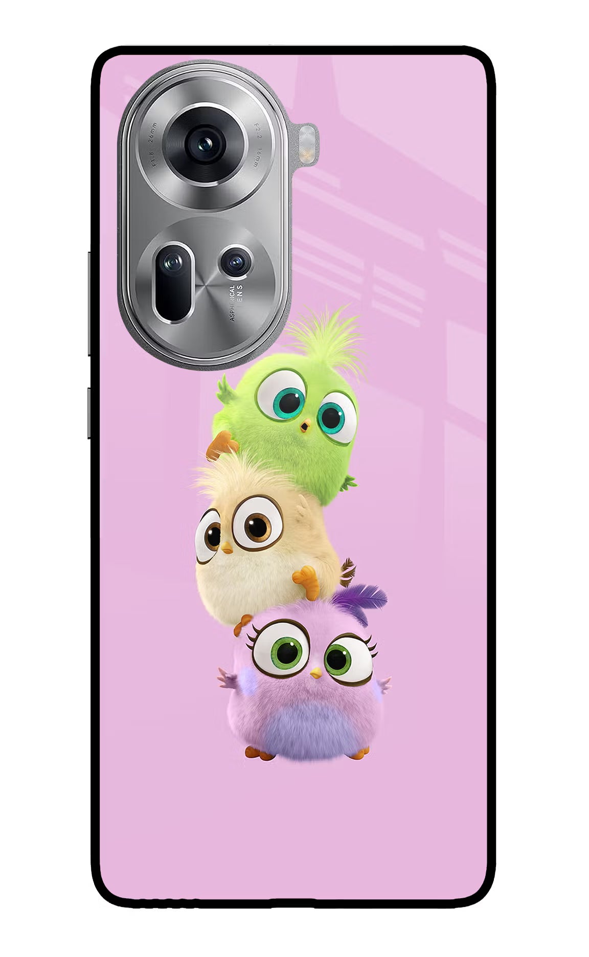 Cute Little Birds Oppo Reno11 Glass Case Back Cover by Casekaro